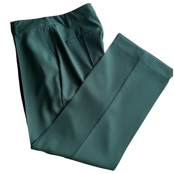 NWOT Greylin Straight Leg High Waist Dark Forest Green Trouser Pants Large - Picture 12 of 14